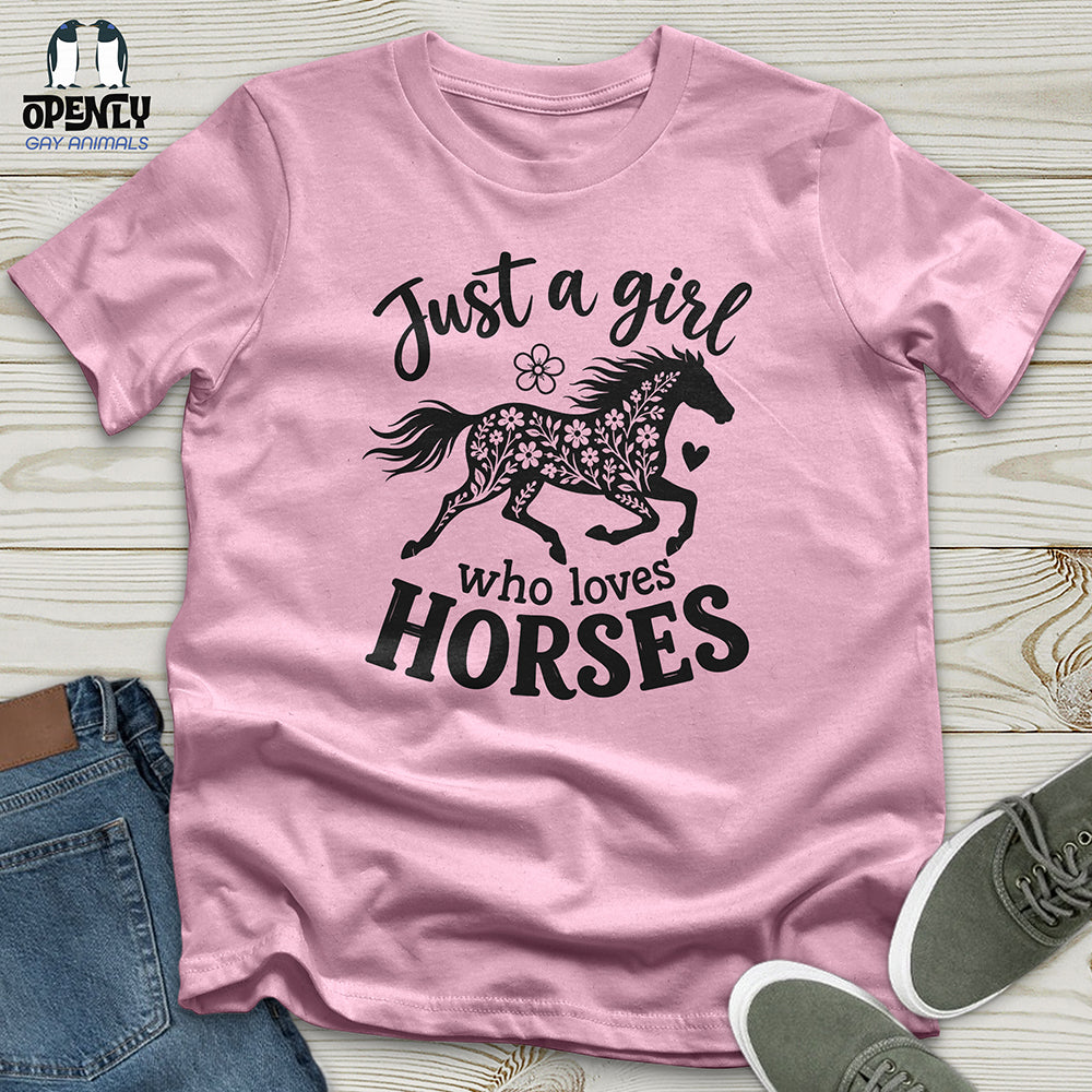 Floral Horse Silhouette Unisex T-Shirt