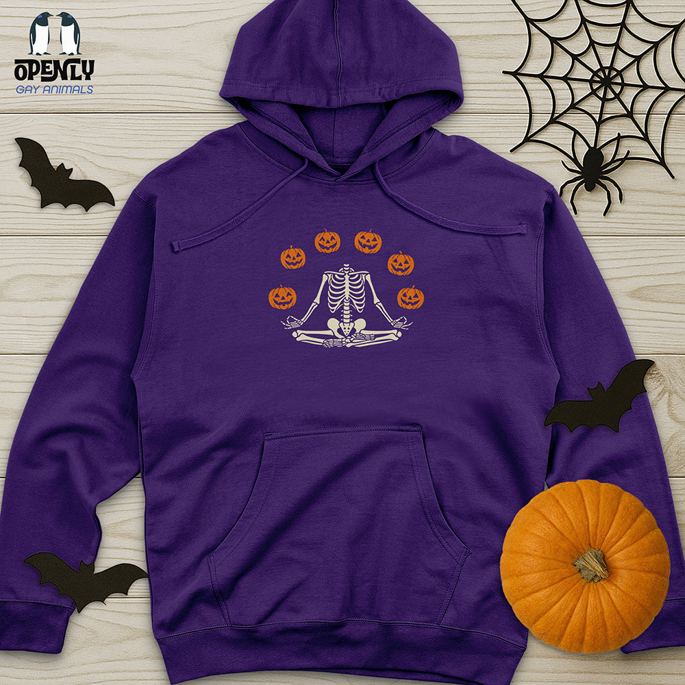 Pumpkin Skeleton Unisex midweight hoodie