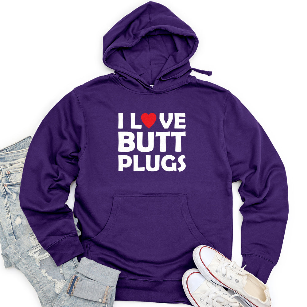I Love Butt Plugs Unisex midweight hoodie