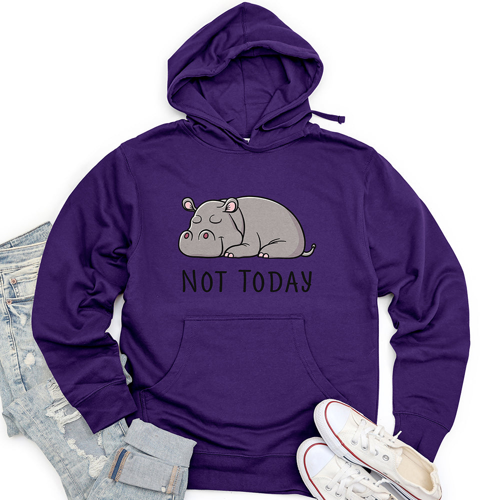 Not Today Hippo Unisex Midweight Hoodie