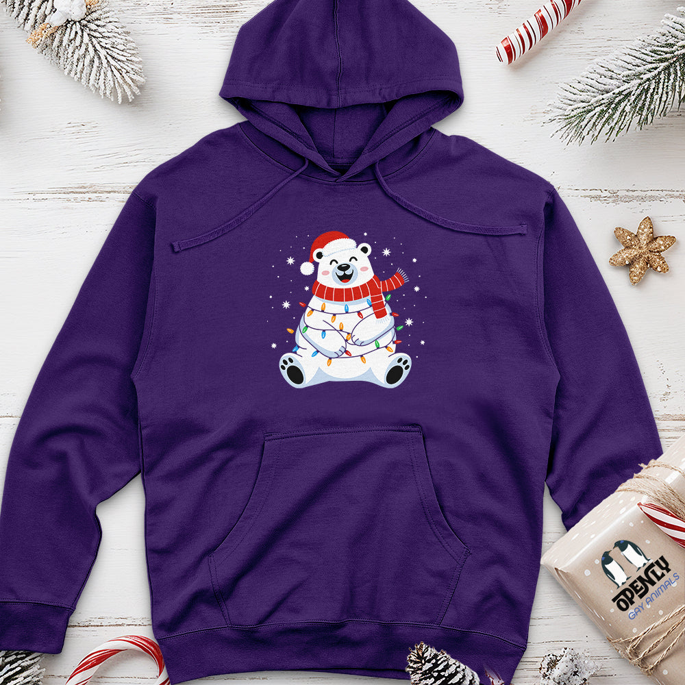 Polar Bear Merry Christmas Unisex Midweight Hoodie