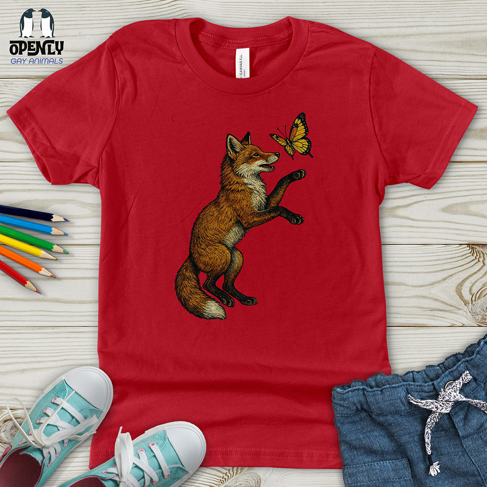 Fox With Butterfly Youth T-Shirt