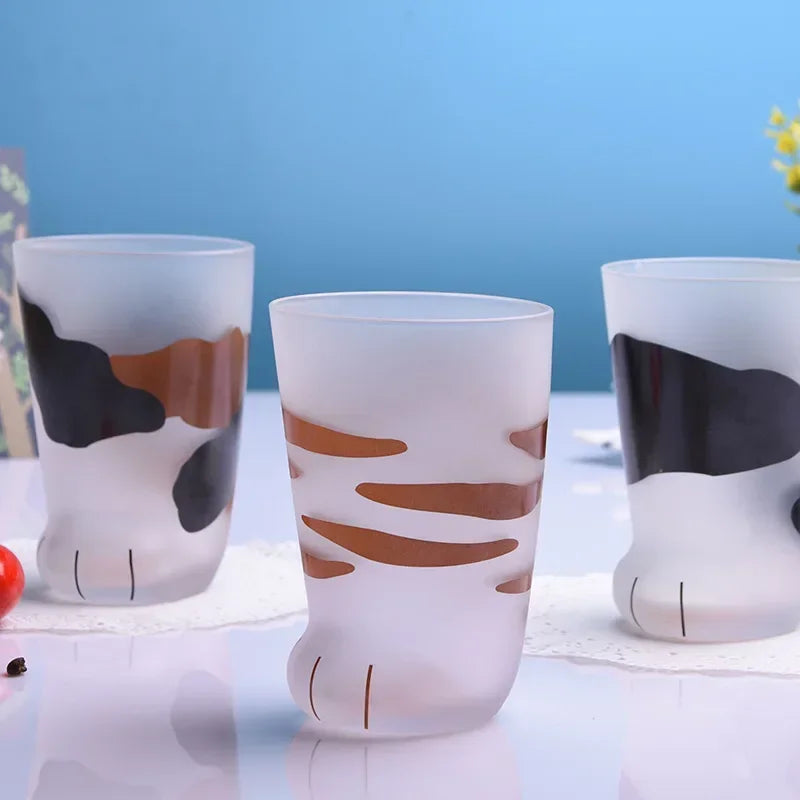 300ML Cute Glass Cat Paw Cup