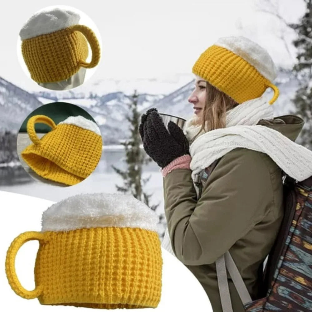 Beer Mug Beanie - Unisex - Versatile Pullover Cap - Fun Gift!