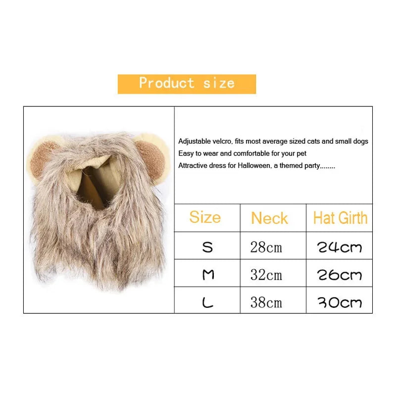 Cute Cat Wig Lion Mane Costume