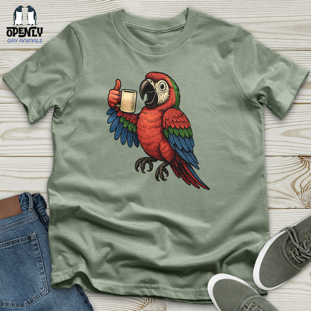 Coffee Parrot Cheers Unisex T-Shirt