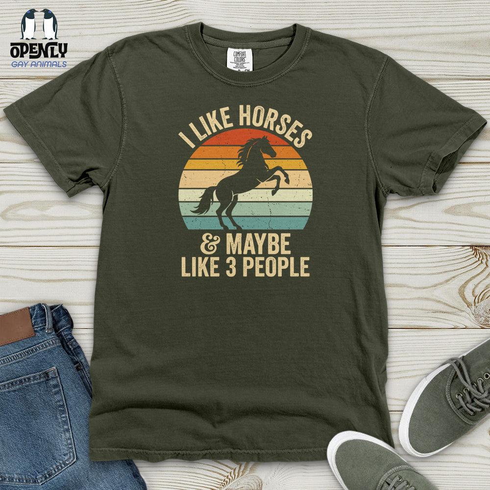 I Like Horses Heavy Cotton Comfort Colors Tee