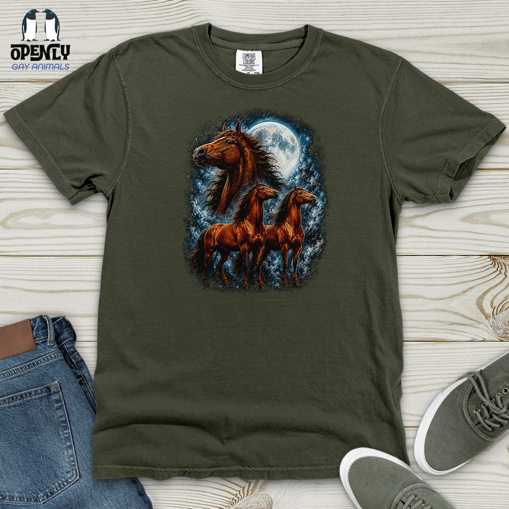Horses Howling at the Moon Heavy Cotton Comfort Colors Tee