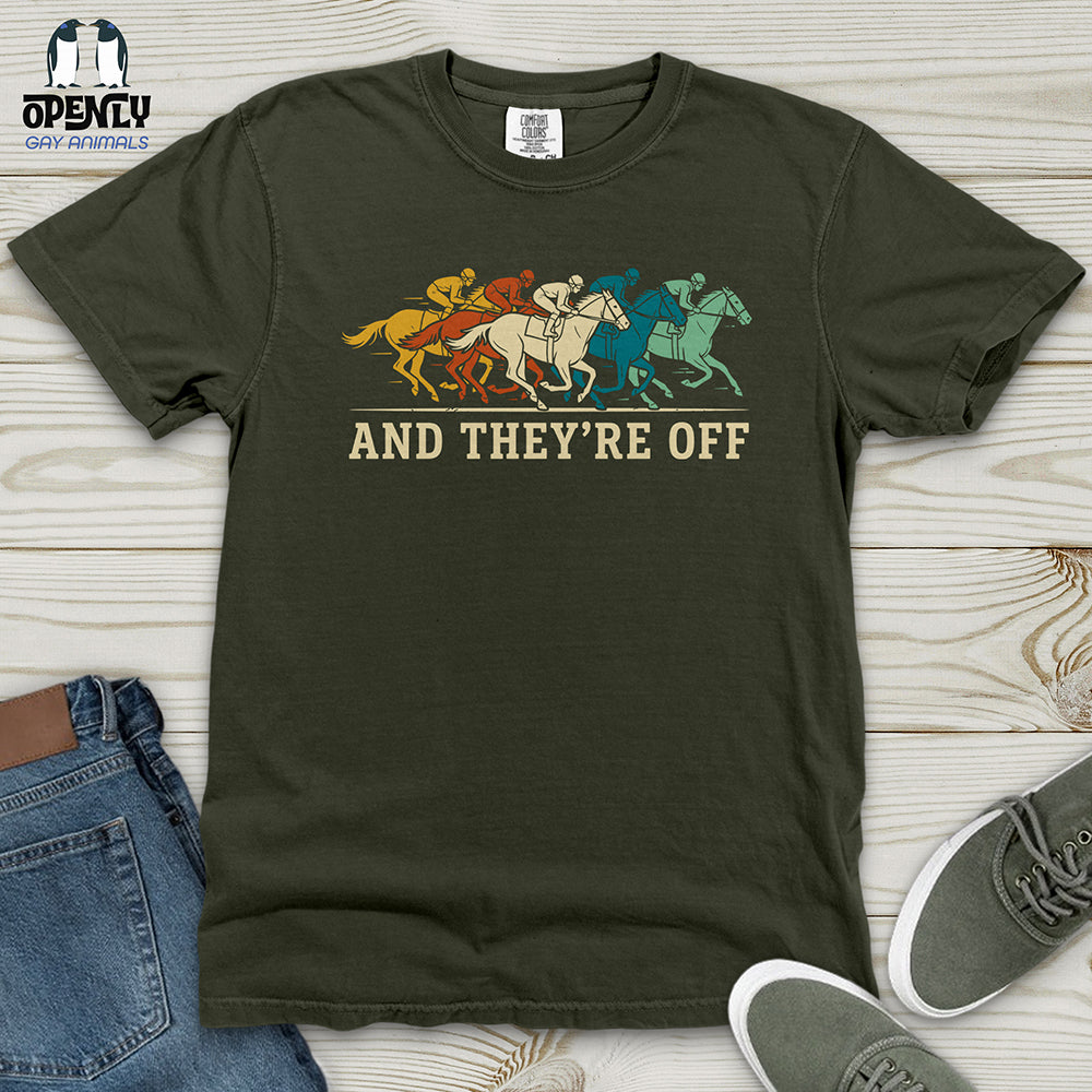 And They're Off Heavy Cotton Comfort Colors Tee