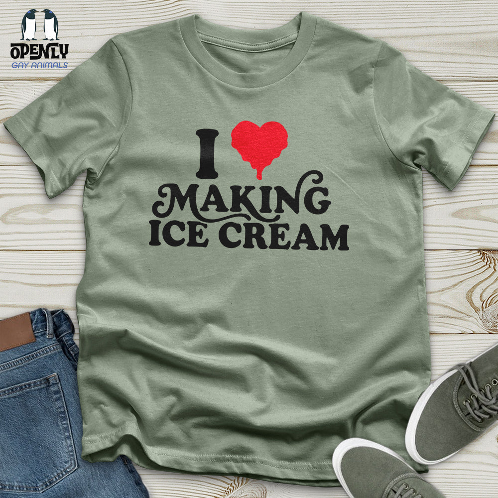 I Love Making ICE Cream Male Black Couple T-Shirt