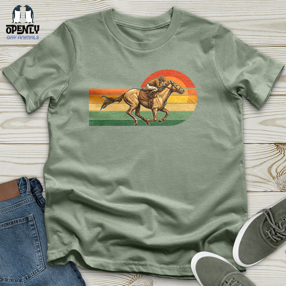 Horse Racing Retro Sunset Unisex T-Shirt