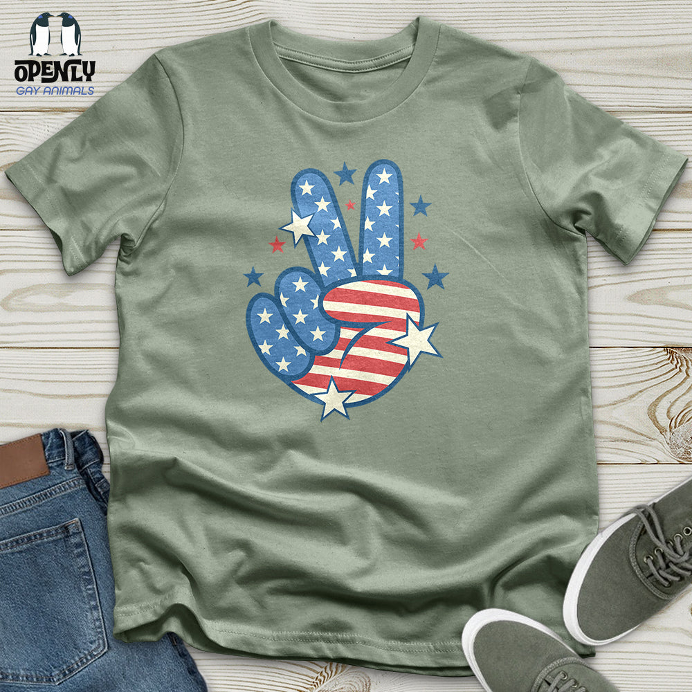 Victory Sign American Unisex T-Shirt