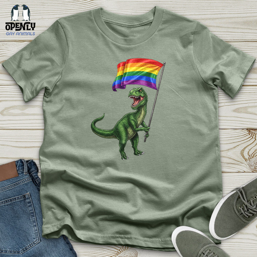Dinosaur With Flag Unisex T-Shirt