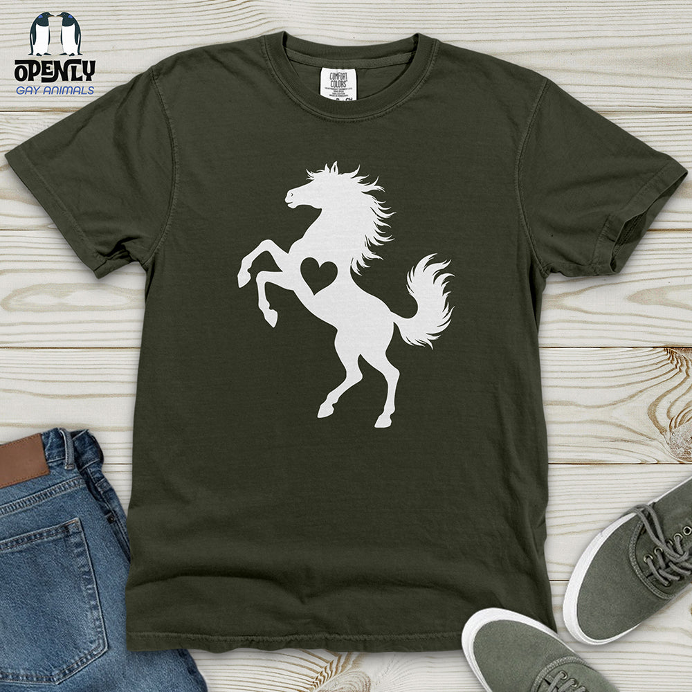 Flat Heart Horse Silhouette Heavy Cotton Comfort Colors Tee