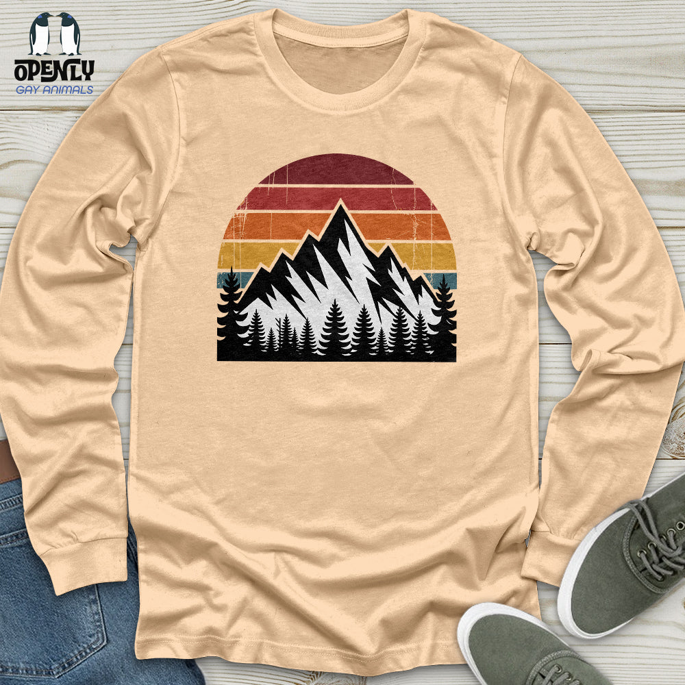 Retro Vintage Mountain Unisex Long Sleeve Tee