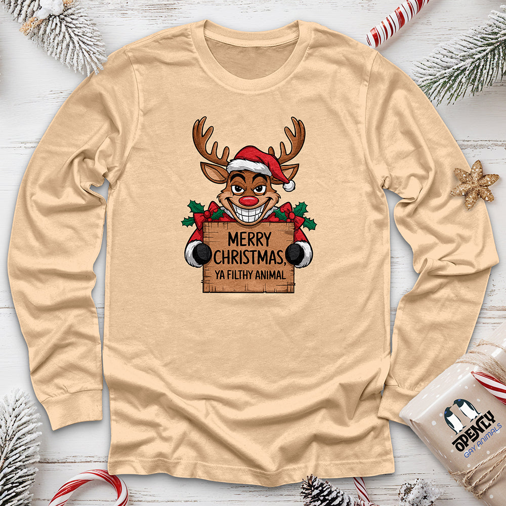 Merry Christmas, Ya Filthy Animal Unisex Long Sleeve Tee