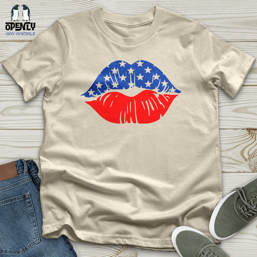 USA Flag Lips Softstyle Tee