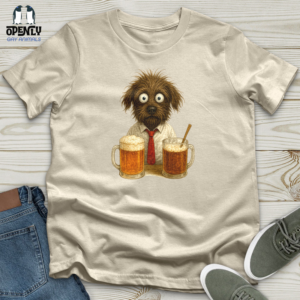 Comics Dog Drinking Beer Softstyle Tee