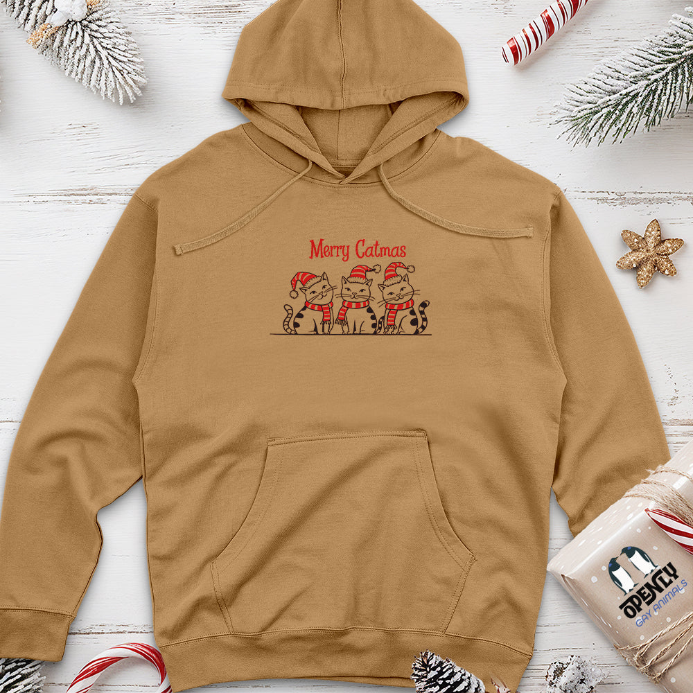 Merry Catmas Unisex Midweight Hoodie