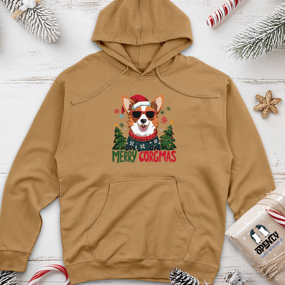 Merry Corgmas Unisex Midweight Hoodie