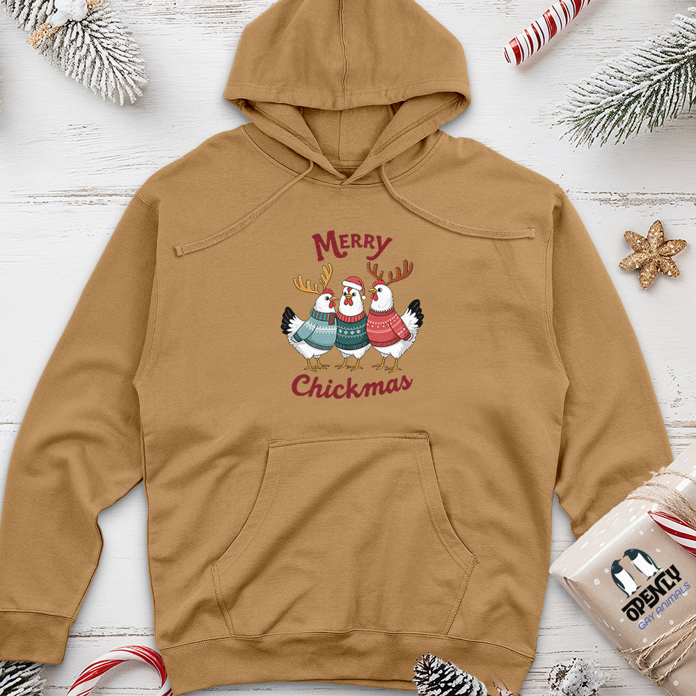 Merry Chickmas Unisex Midweight Hoodie