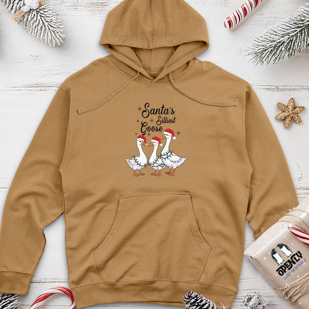 Santa's Silliest Goose Unisex Midweight Hoodie