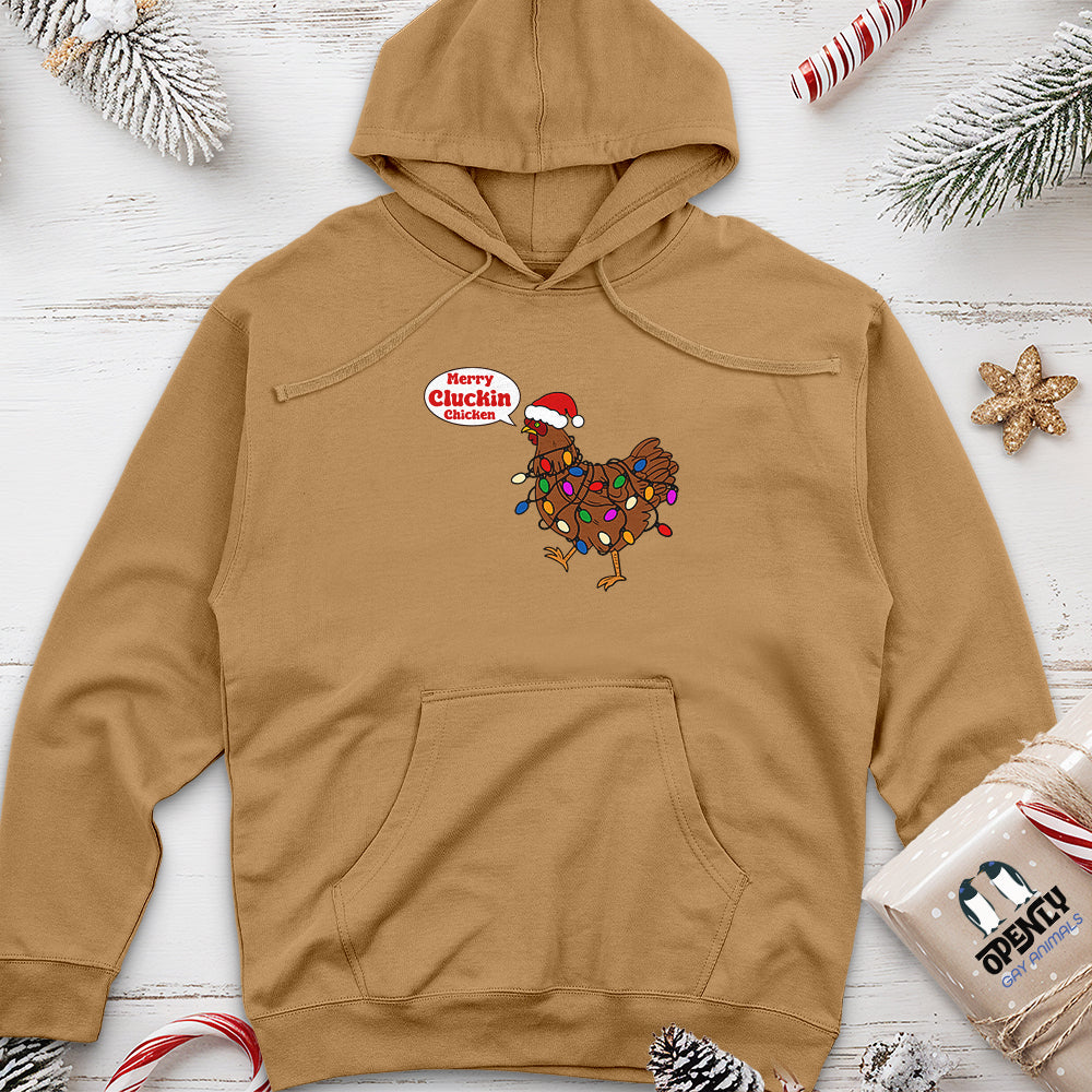 Merry Cluckin Chicken Unisex Midweight Hoodie