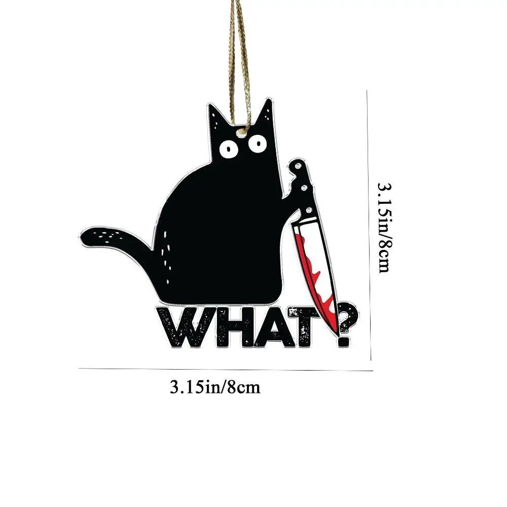 Black Cat Funny Hangable Christmas Tree Ornament