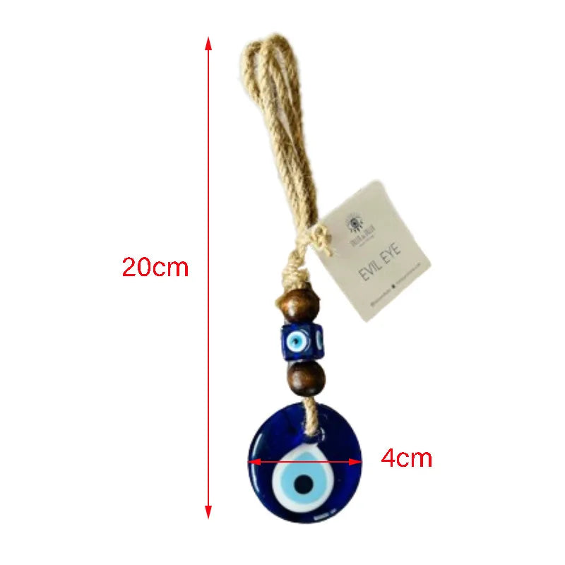 3.5" Glass Blue Evil Eye Wall Hanging Ornament - Evil Eye Decor - Turkish Han
