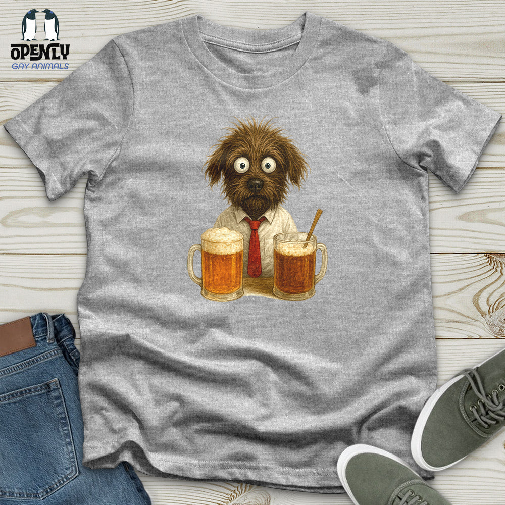 Comics Dog Drinking Beer Softstyle Tee