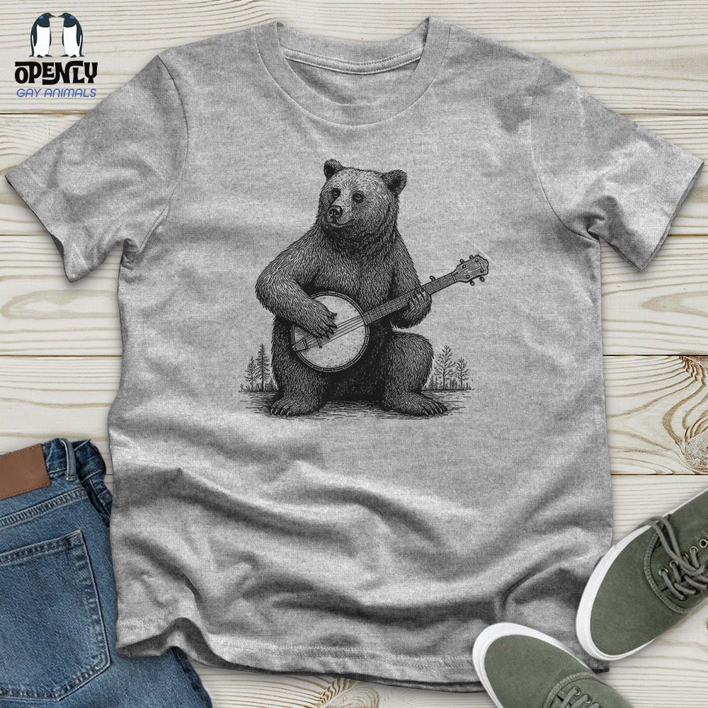 Bear Playing Banjo Softstyle Tee