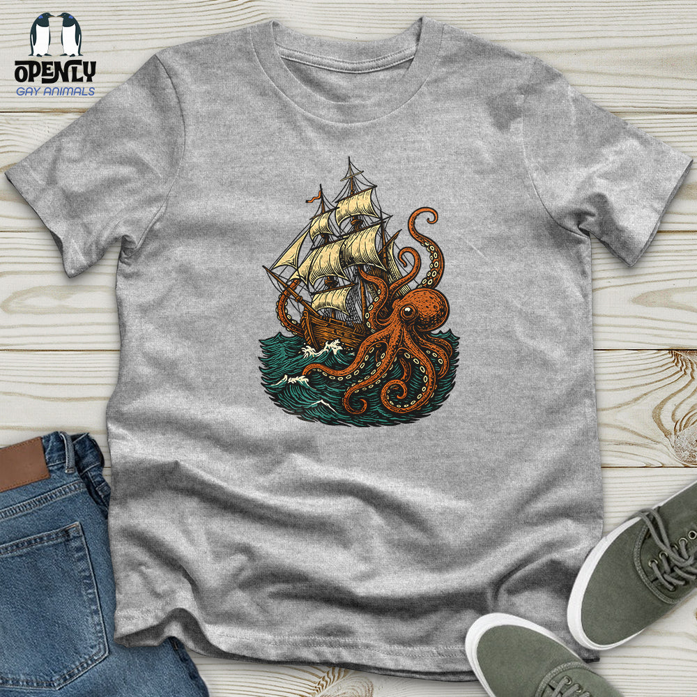 Octopus Attack Pirate Ship Softstyle Tee