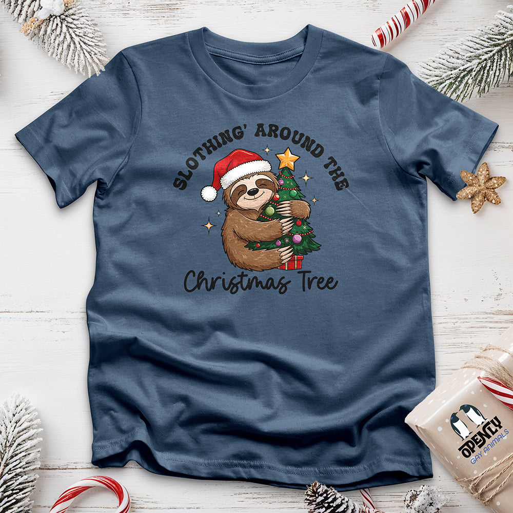 Slothing Around The Christmas Tree Unisex t-shirt