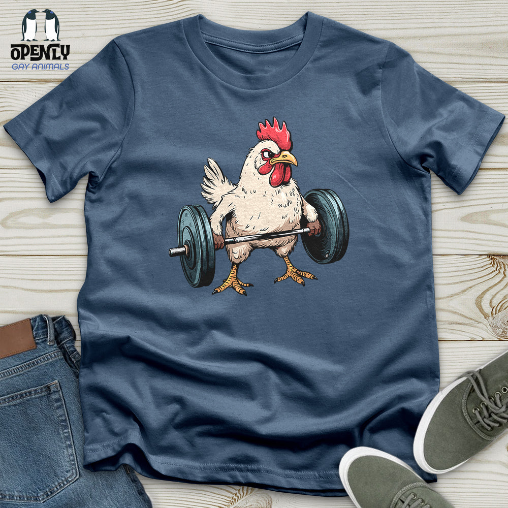 Dumbbelling Chickens Unisex t-shirt