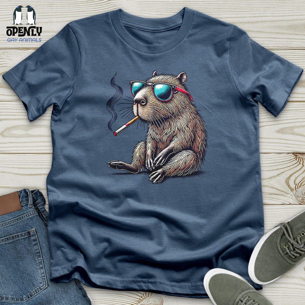 Capybara With Sunglasses and Cigarette Unisex T-Shirt