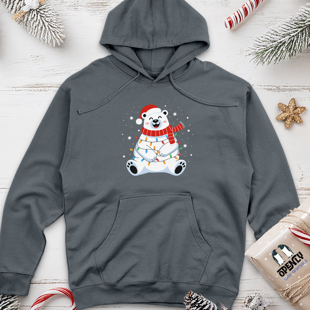 Polar Bear Merry Christmas Unisex Midweight Hoodie