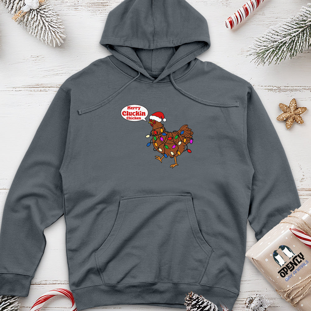 Merry Cluckin Chicken Unisex Midweight Hoodie