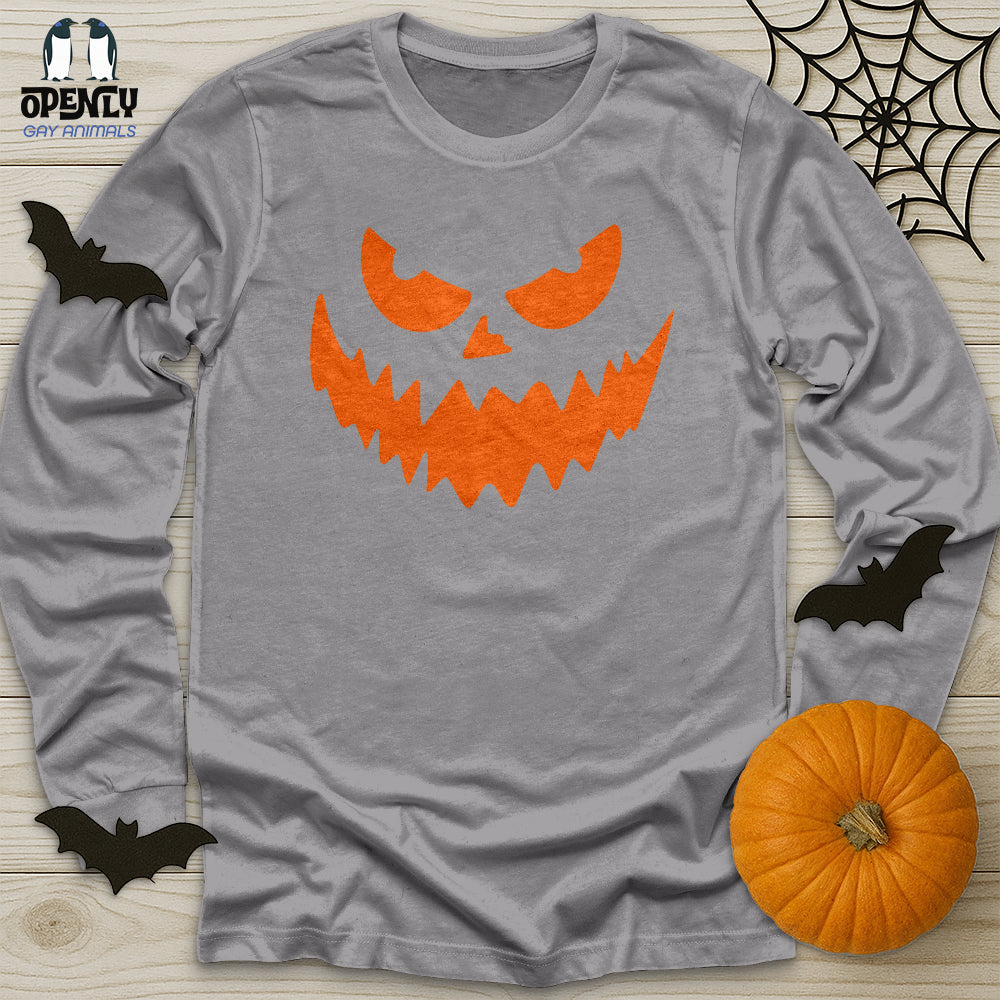 Scary Pumpkin Face Unisex Long Sleeve Tee