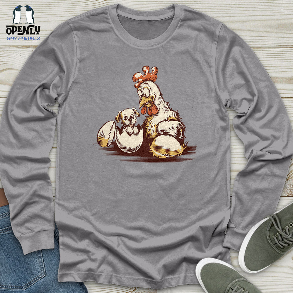 Surprised Chicken Unisex Long Sleeve Tee