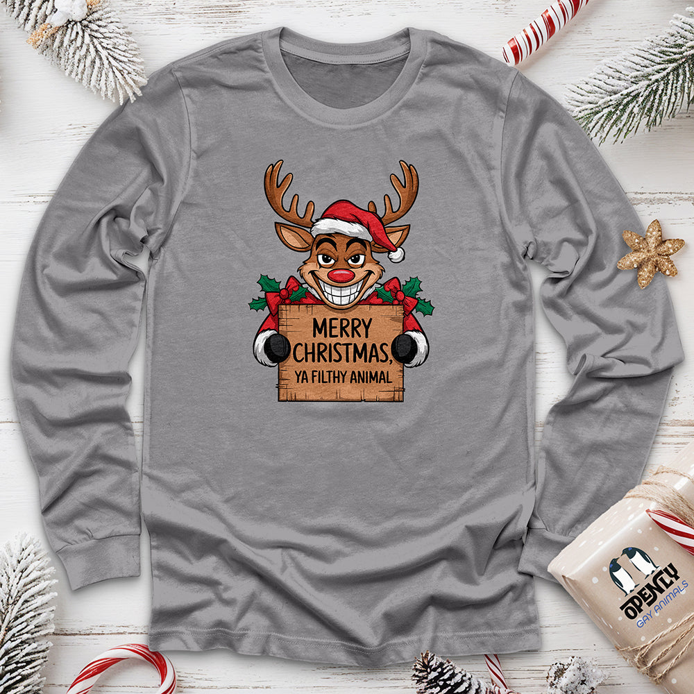 Merry Christmas, Ya Filthy Animal Unisex Long Sleeve Tee