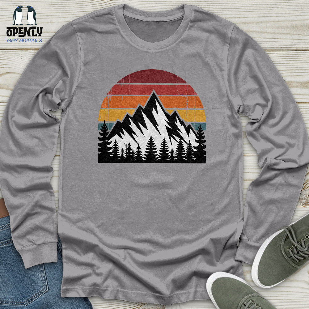 Retro Vintage Mountain Unisex Long Sleeve Tee