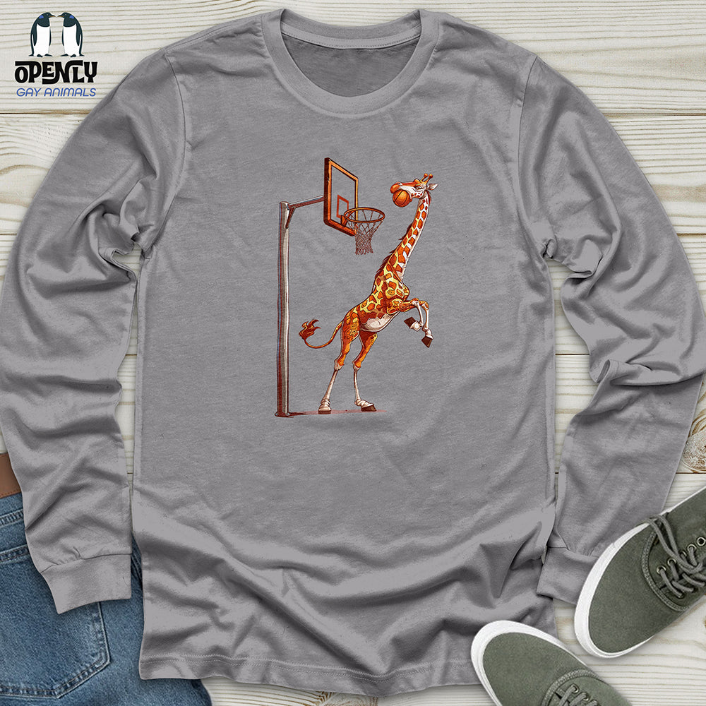 Giraffe Hoops Slam Unisex Long Sleeve Tee