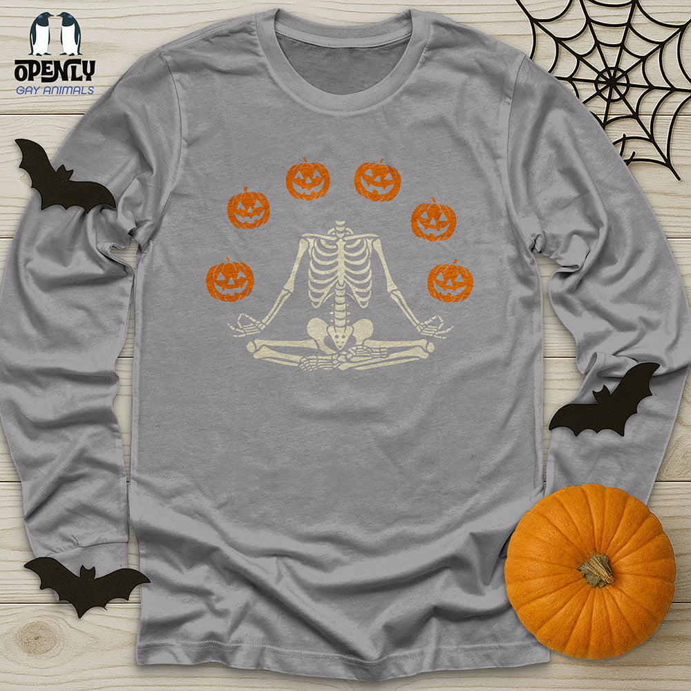 Pumpkin Skeleton Unisex Long Sleeve Tee