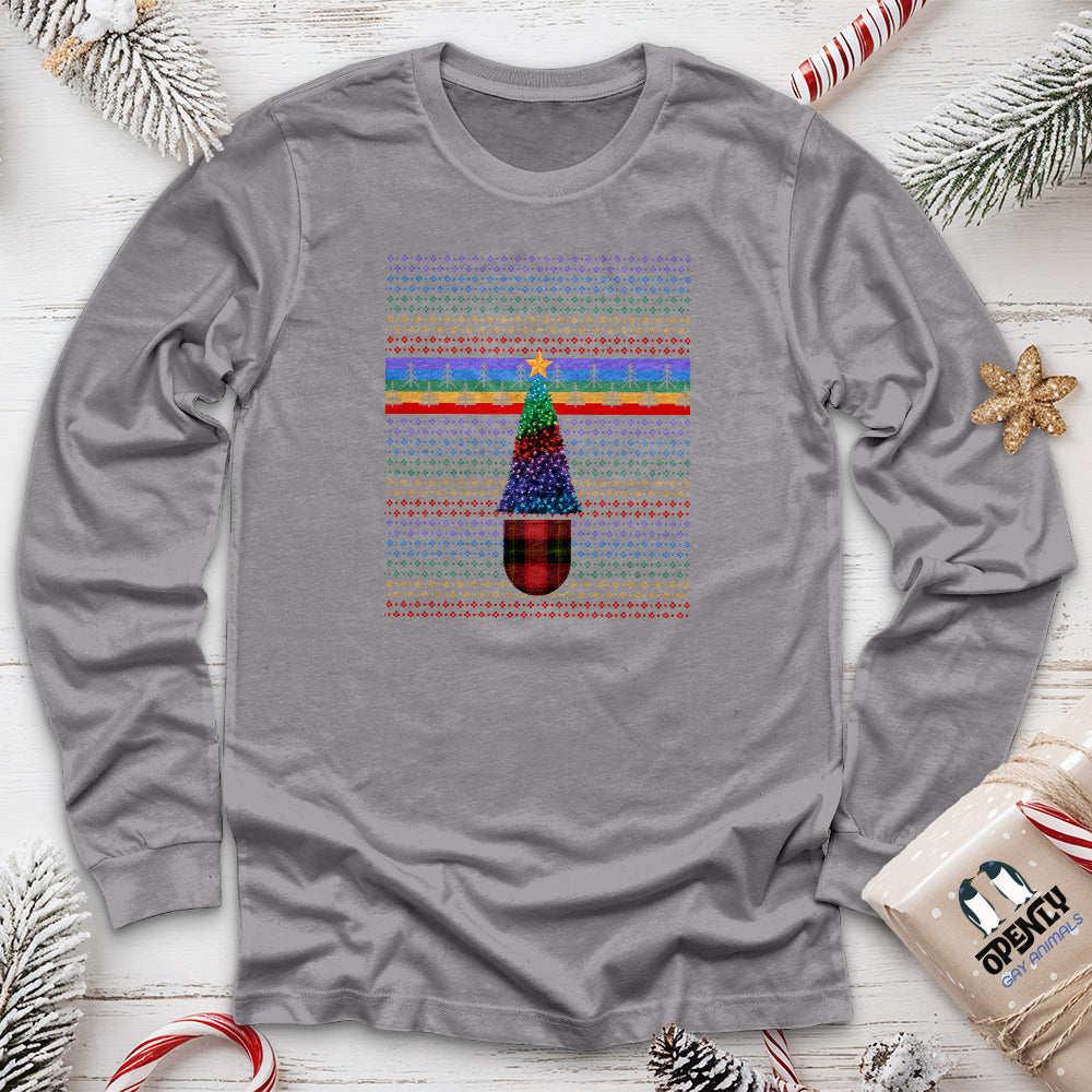 Colorful Christmas Tree Unisex Long Sleeve Tee