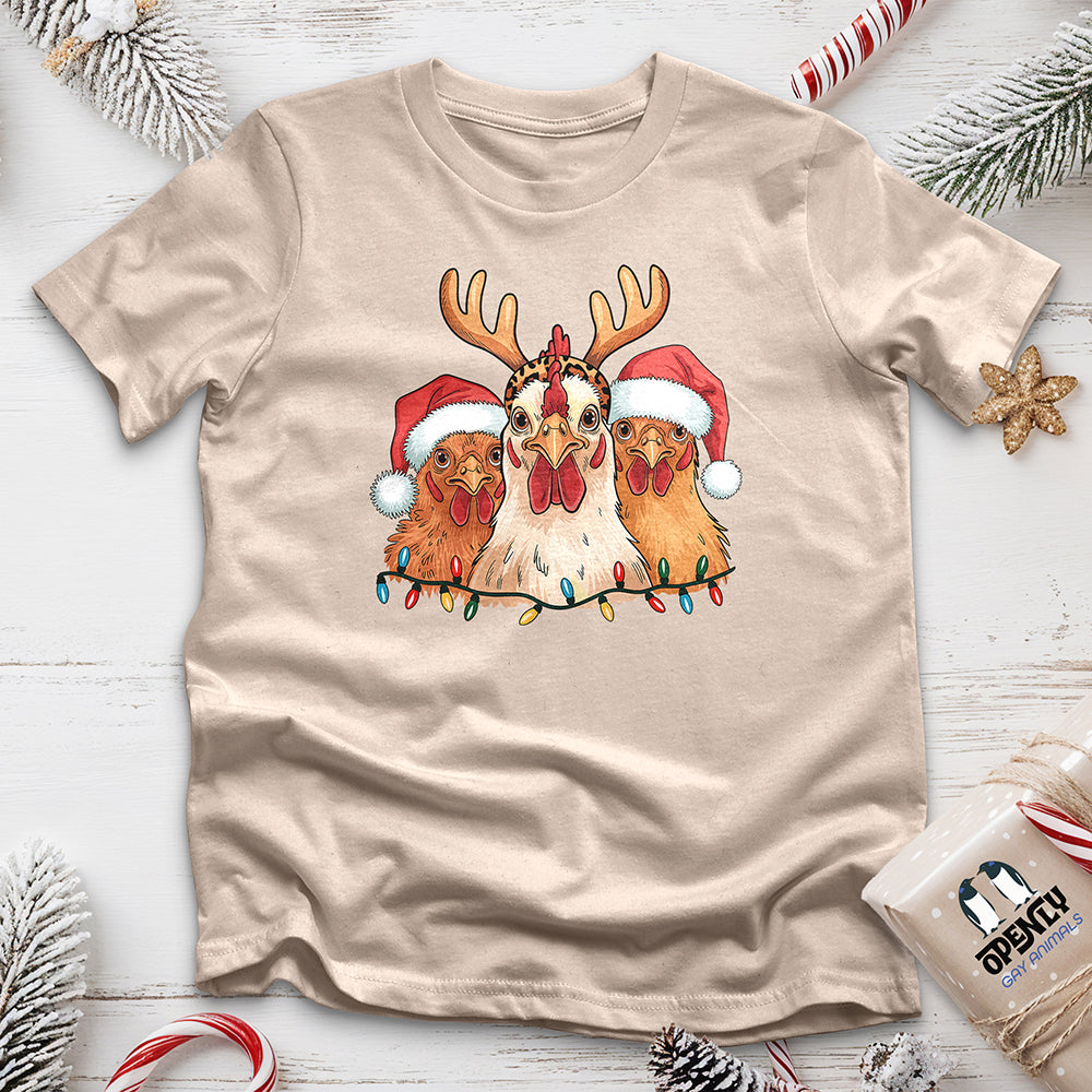 Christmas Chickens Unisex t-shirt