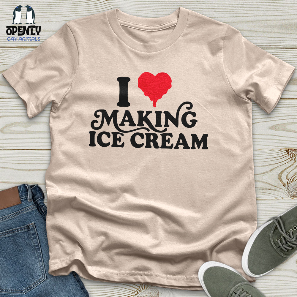 I Love Making ICE Cream Male Black Couple T-Shirt