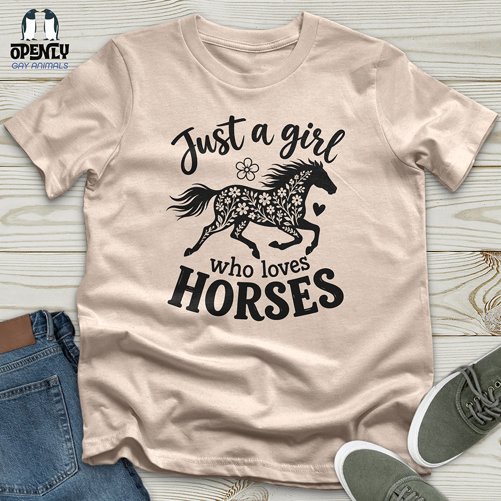Floral Horse Silhouette Unisex T-Shirt