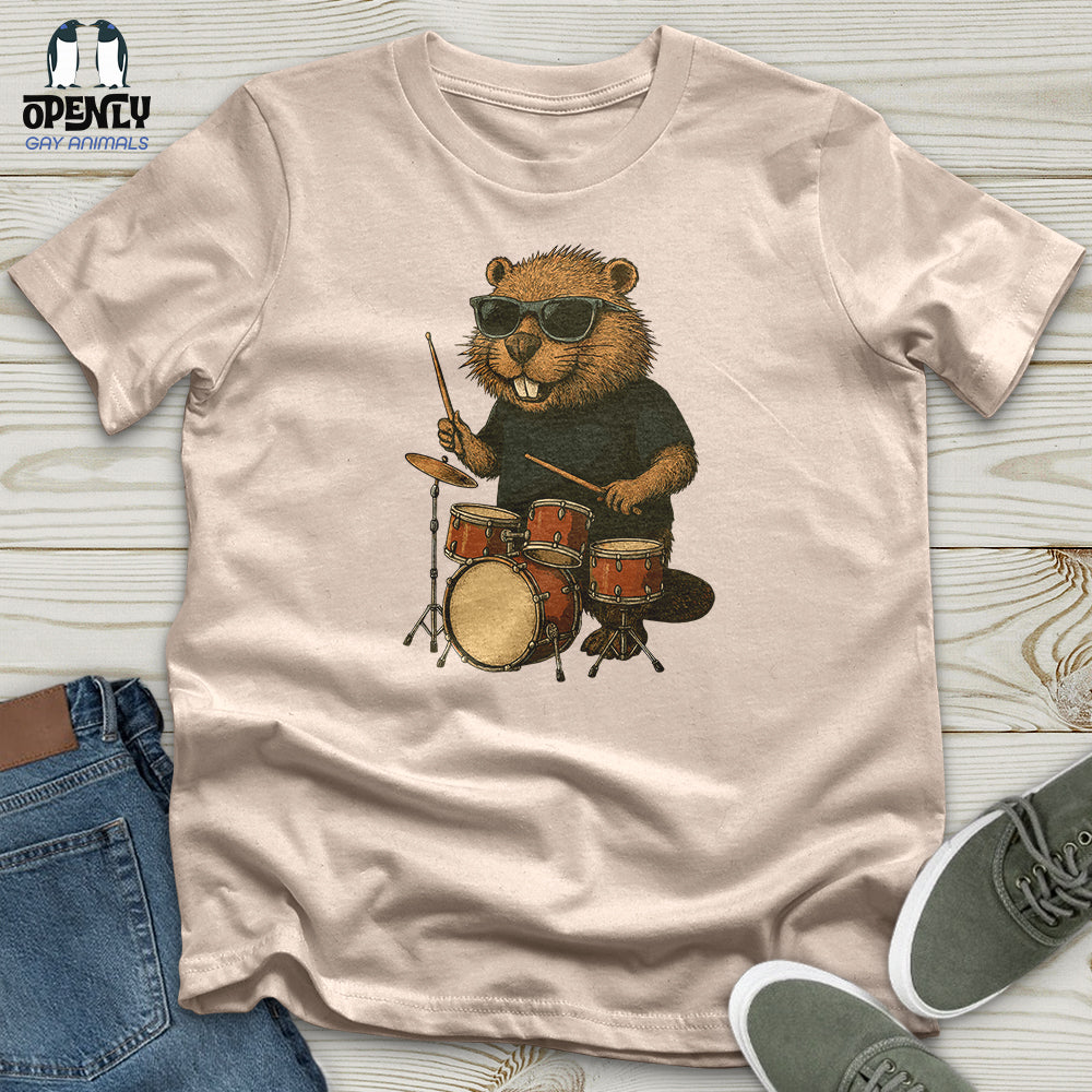 Beaver Playing Drum Unisex t-shirt