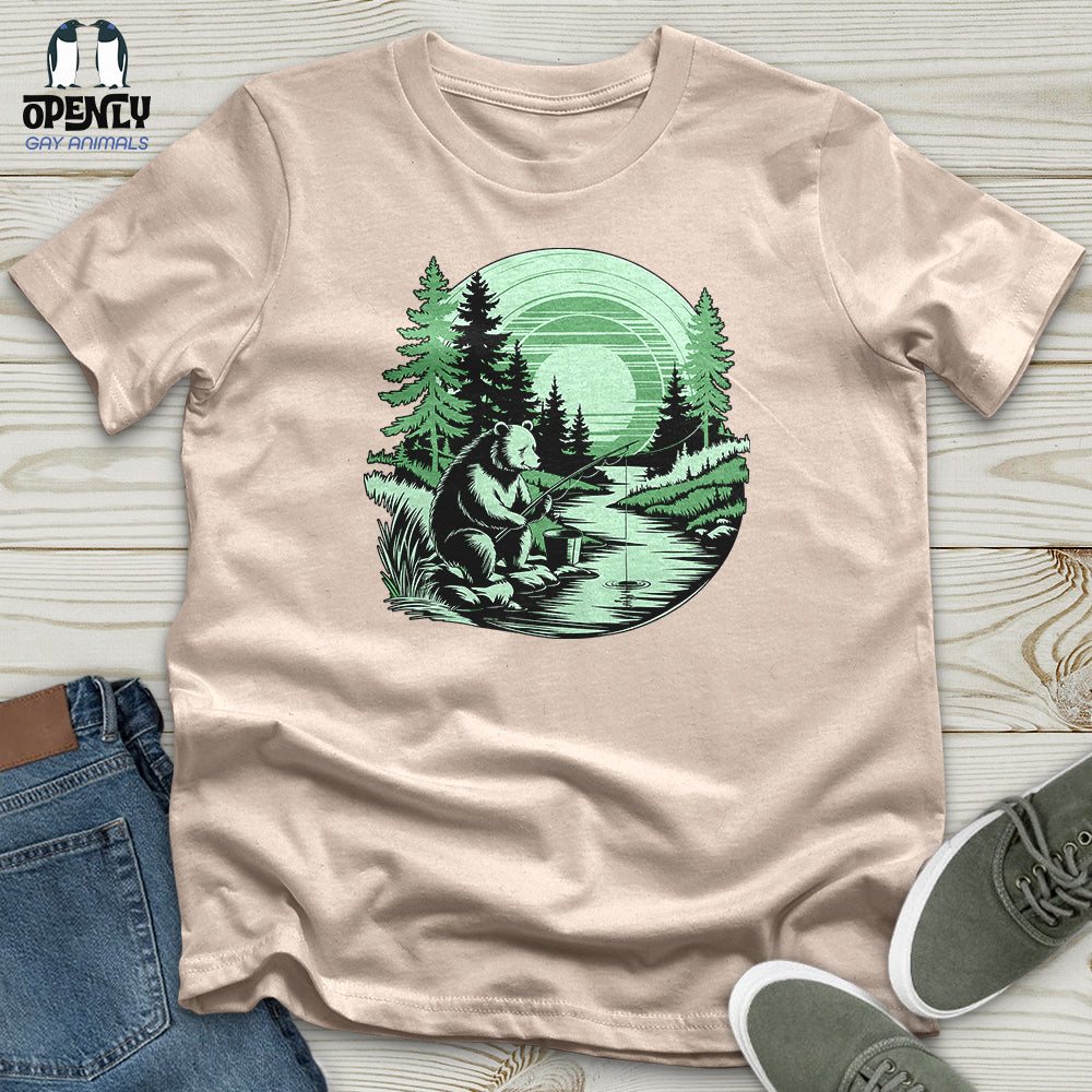 Bear Fishing Unisex t-shirt