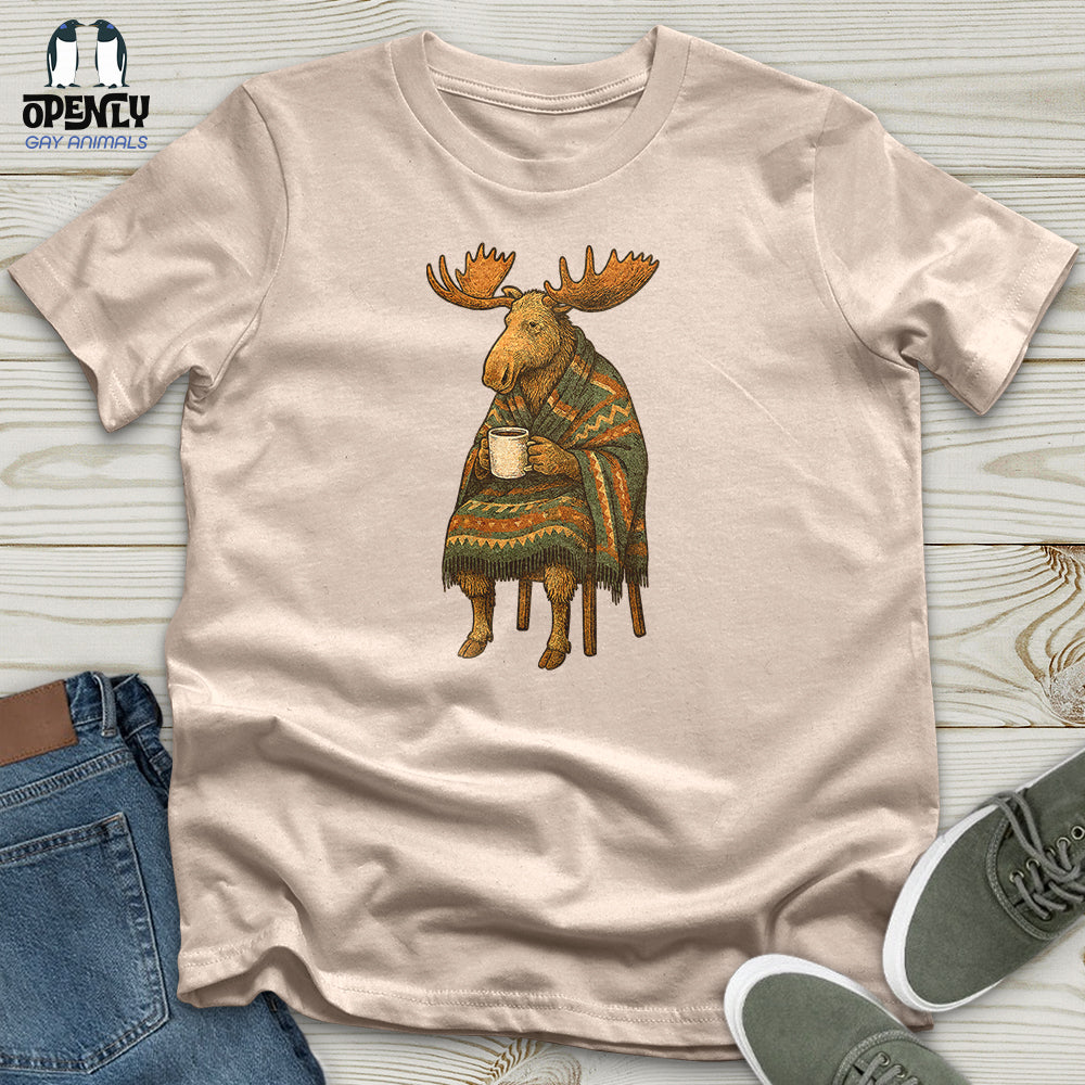 Moose Drinking Coffee Unisex T-Shirt